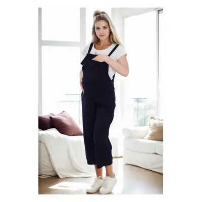 38739 Dewberry Women Pregnant Jumpsuit-NAVY