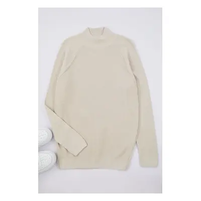 Trendyol Stone Slim Slim Fit Half Turtleneck Textured Knitwear Sweater