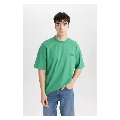 DEFACTO Comfort Fit Crew Neck Printed Short Sleeve T-Shirt