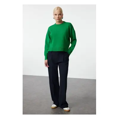 Trendyol Green Wide Pattern Basic Premium Yarn/Special Yarn Knitwear Sweater