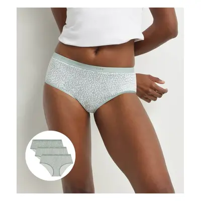 DIM LES POCKETS COTTON SLIP 3x - Women's Cotton Panties pcs - White - Grey - Light Green