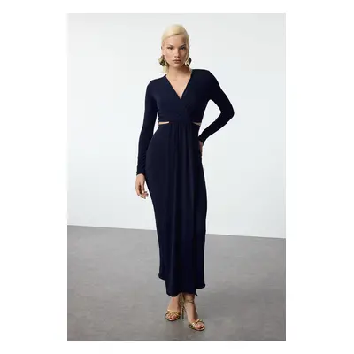 Trendyol Navy Blue Window/Cut Out Detail Knit Dress