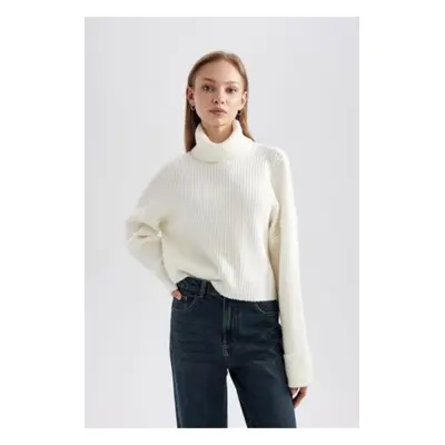 DEFACTO Oversize Wide Pattern Turtleneck Knitwear Sweater