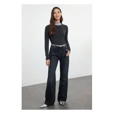 Trendyol Black High Waist Wide Leg Jeans