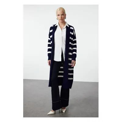 Trendyol Ecru Wide Pattern Maxi Knitwear Cardigan