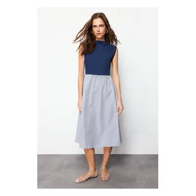 Trendyol Navy Blue Knitted Midi Dress