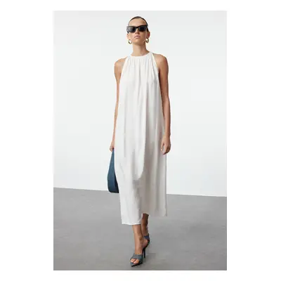 Trendyol Ecru Shift Modal Content Maxi Woven Dress