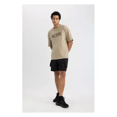 DEFACTO Fit Oversize Wide Pattern Pocket Woven Shorts