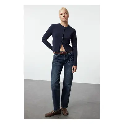 Trendyol Midnight Blue Normal Waist Straight Jeans