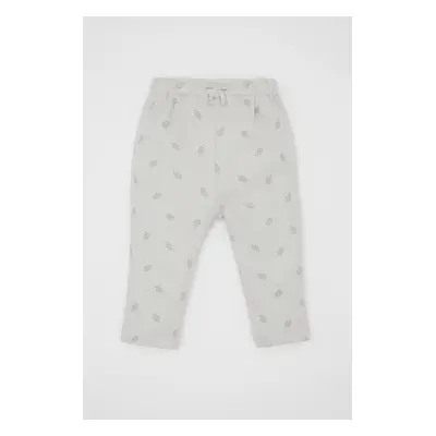 DEFACTO Baby Girl Elastic Waist Patterned Waffle Pants