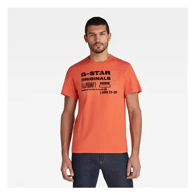 G-STAR T-shirt - Flock badge graphic r t s\s orange