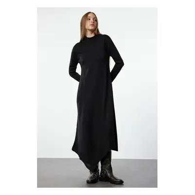 Trendyol Black Asymmetric Cut Knit Dress