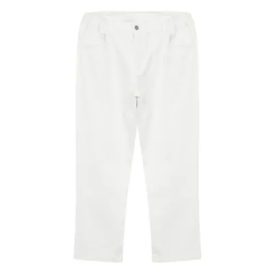 Trendyol White Regular Fit Gabardine Woven Trousers