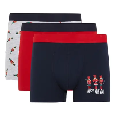 DEFACTO New Year&#39;s Themed Regular Fit 3-Piece Boxer