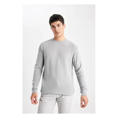 DEFACTO Standard Fit Regular Cut Crew Neck Basic Plain Knitwear Sweater