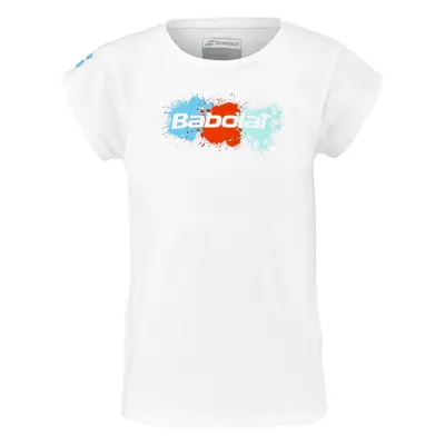 Dívčí tričko Babolat Exercise Cotton Tee Girl White - let