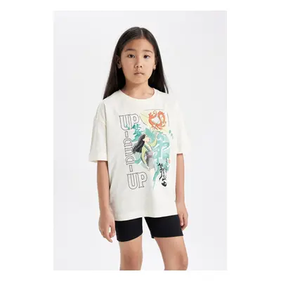 DEFACTO Girls Disney Mulan Oversize Fit Crew Neck Short Sleeve T-Shirt