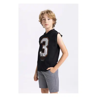 DEFACTO Boy's Hooded Printed Undershirt