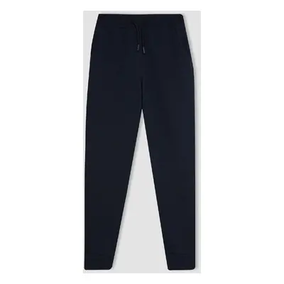 DEFACTO Boys Navy Blue Elastic Waist Leg Pocket Jogger School Sweatpants