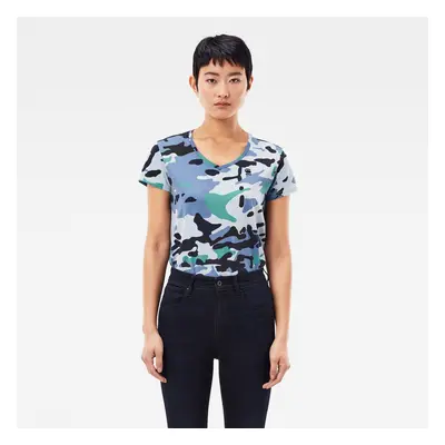 G-STAR T-shirt - Allover camo print in neck with top patterned