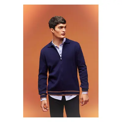 DEFACTO Standard Fit Polo Neck Knitwear Cardigan