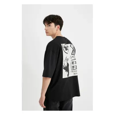 DEFACTO Loose Fit Crew Neck Back Printed Short Sleeve T-Shirt