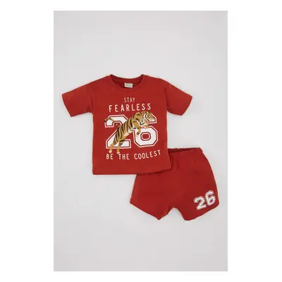 DEFACTO Baby Boy Tiger Printed T-Shirt Shorts Piece Set