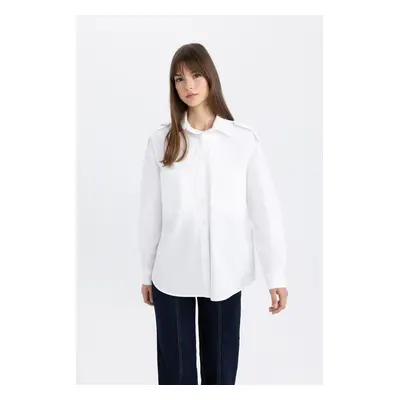 DEFACTO Relax Fit Poplin Long Sleeve Shirt Tunic