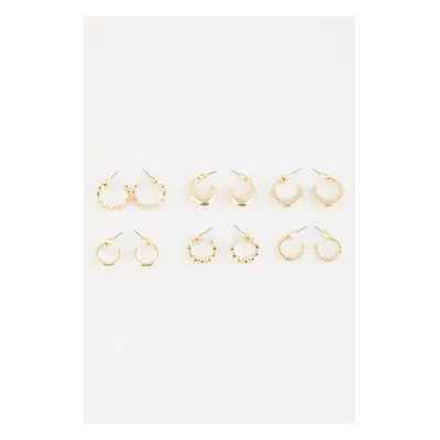 DEFACTO Women's 6-Piece Gold Hoop Earrings