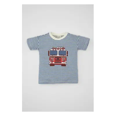 DEFACTO Baby Boy Crew Neck Vehicle Printed Short Sleeve T-Shirt