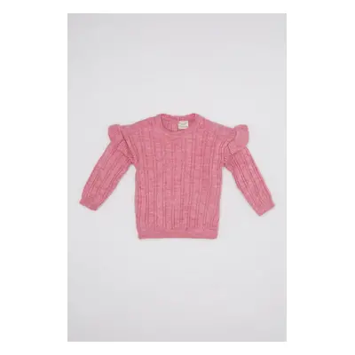 DEFACTO Baby Girl Crew Neck Knitwear Pink Sweater