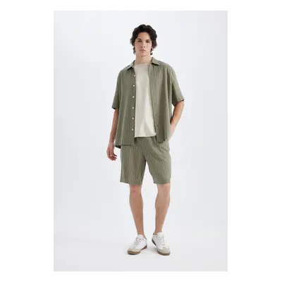 DEFACTO Relax Fit Linen Blend Bermuda Shorts