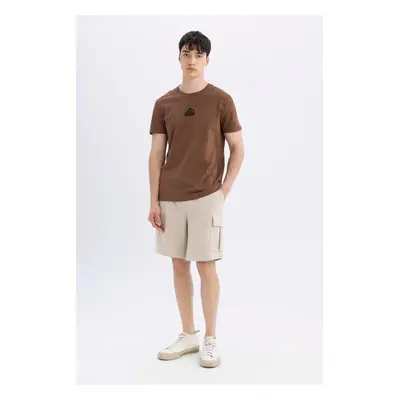 DEFACTO Regular Fit Cargo Pocket Basic Plain Bermuda Shorts