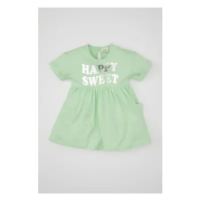 DEFACTO Baby Girl Printed Short Sleeve Dress