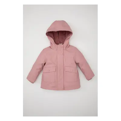 DEFACTO Baby Girl Hooded Soft Furry Coat