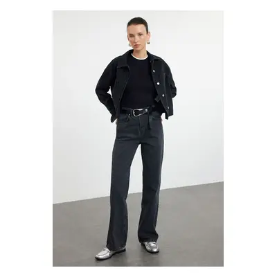 Trendyol Black High Waist Wide Leg Jeans