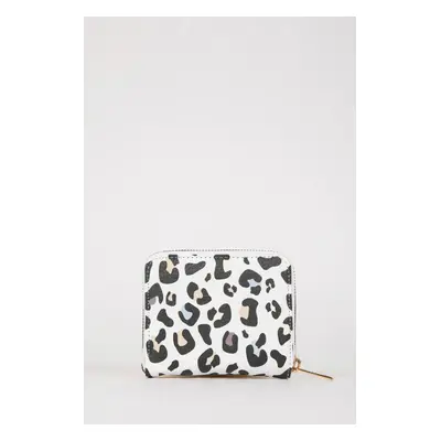 DEFACTO Women's Leopard Patterned Faux Leather Wallet