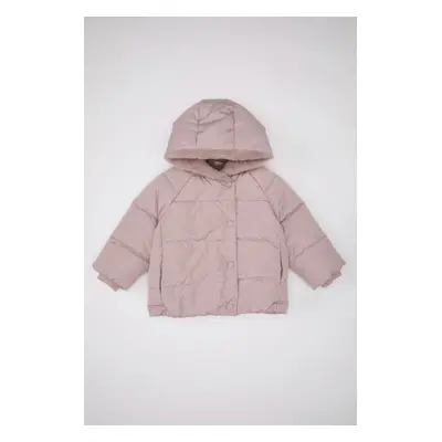 DEFACTO Baby Girl Windproof Water Repellent Hooded Faux Für Lined Coat