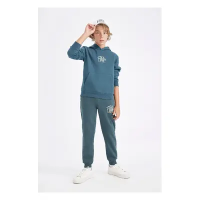 DEFACTO Boy Printed Elastic Waist Leg Thick Pocket Jogger Sweatpants