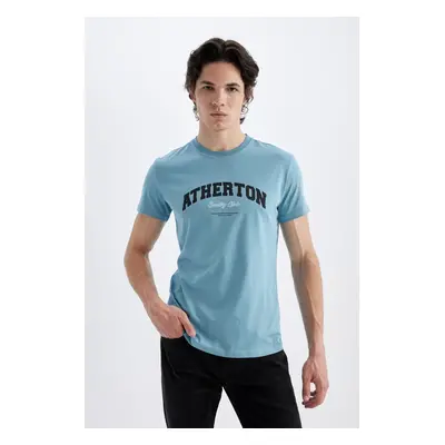 DEFACTO Slim Fit Slim Fit Crew Neck Printed Short Sleeve T-Shirt