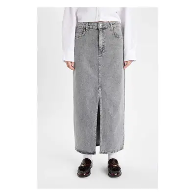 DEFACTO Fashion Fit Slit Pocket Long Jean Skirt