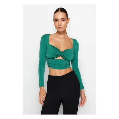 Trendyol Green Window/Cut Out Detail Blouse