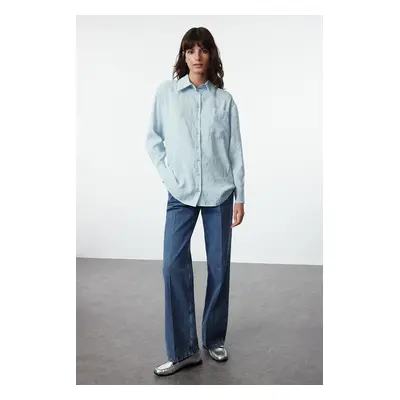 Trendyol Light Blue Tencel Woven Shirt