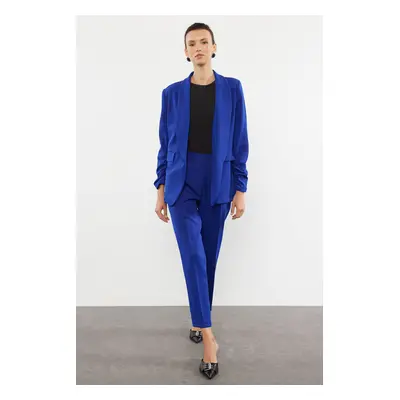 Trendyol Blue Woven Trousers-Blazer Jacket Set