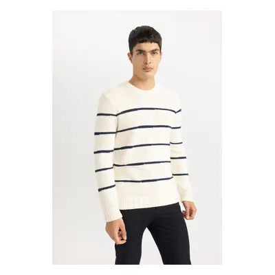 DEFACTO Standard Fit Regular Cut Striped Crew Neck Knitwear Sweater