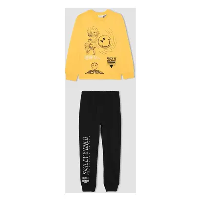 DEFACTO Boy's Smileyworld Long Sleeve Pajamas Set