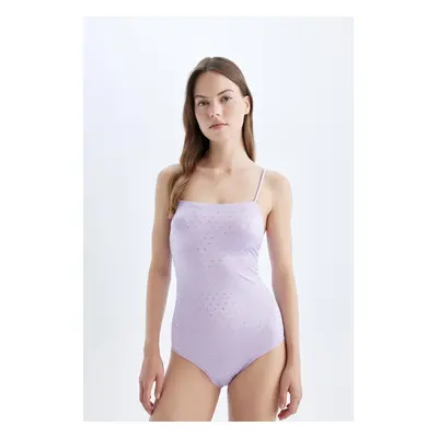 DEFACTO Fall in Love Regular Fit Thin Strap Stone Swimsuit