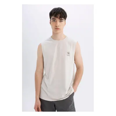 DEFACTO Regular Fit Printed Crew Neck Undershirt