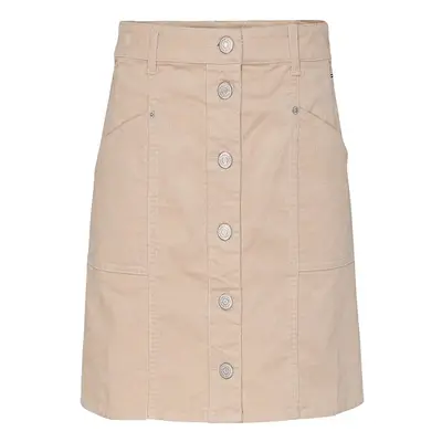 Tommy Jeans Skirt - TJW CORD BUTTON THRU MINI SKIRT beige