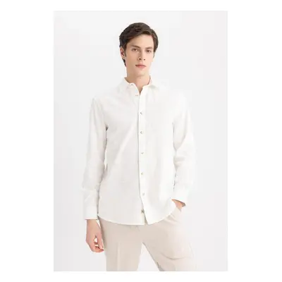 DEFACTO Regular Fit Polo Neck Cotton Long Sleeve Shirt